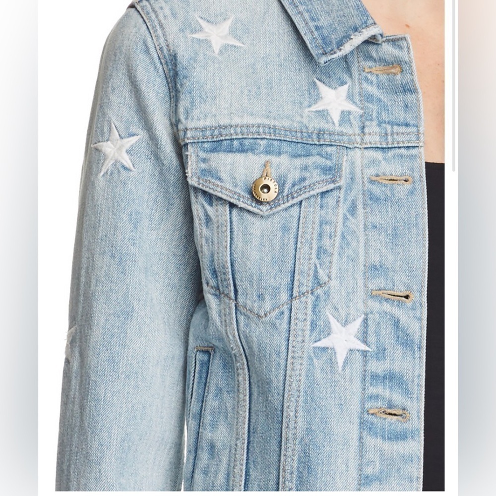 Pistola Brando Star Cut- Off Denim Jacket in Zodiac - Picture 2 of 7